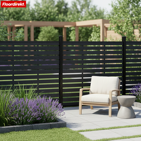 WPC Privacy Fence | Capri | 180x180 cm Black | UV-stable, weather-resistant & low-maintenance with aluminum posts