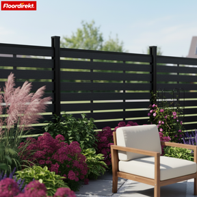 WPC Privacy Fence | Capri | 180x180 cm Black | UV-stable, weather-resistant & low-maintenance with aluminum posts