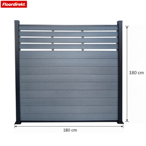 WPC Privacy Fence | Elba | 180x180 cm Anthracite | Weatherproof, UV-resistant & low-maintenance with aluminum posts