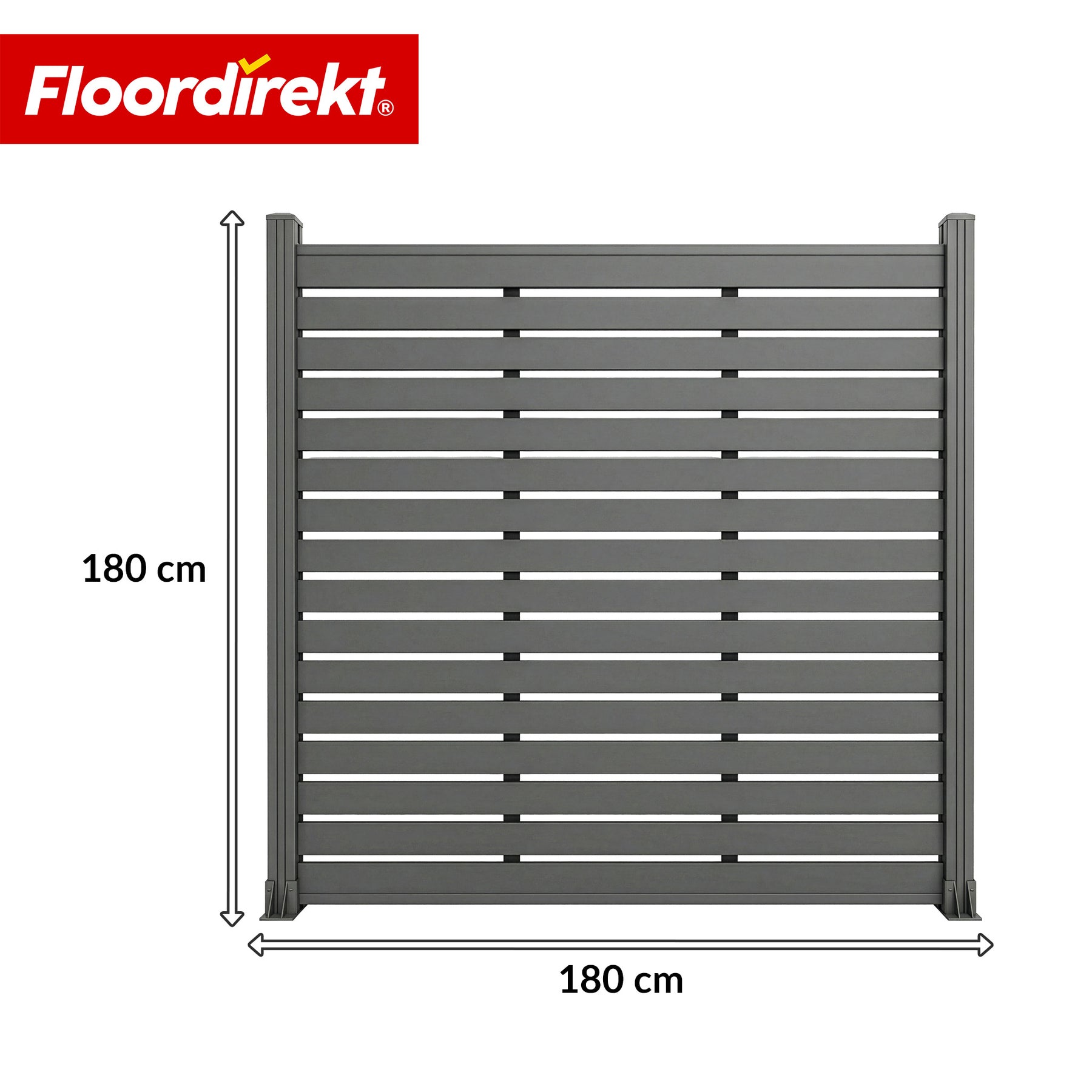 WPC Privacy Fence | Milos | 180 x 180 cm in Anthracite with Aluminium Posts