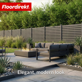 WPC Privacy Fence | Milos | 180 x 180 cm in Anthracite with Aluminium Posts