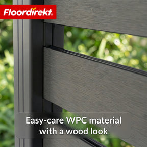 WPC Privacy Fence | Milos | 180 x 180 cm in Anthracite with Aluminium Posts