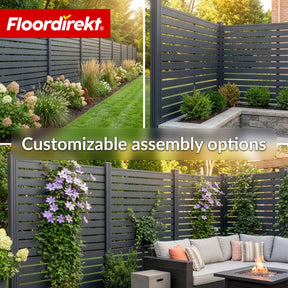 WPC Privacy Fence | Milos | 180 x 180 cm in Anthracite with Aluminium Posts