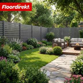 WPC Privacy Fence | Milos | 180 x 180 cm in Anthracite with Aluminium Posts