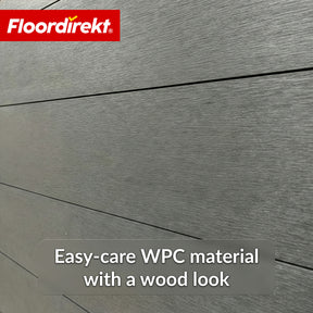 WPC Privacy Fence | Ponza | 180 x 180 cm | Modern Privacy & Wind Screen in Black with Aluminium Posts