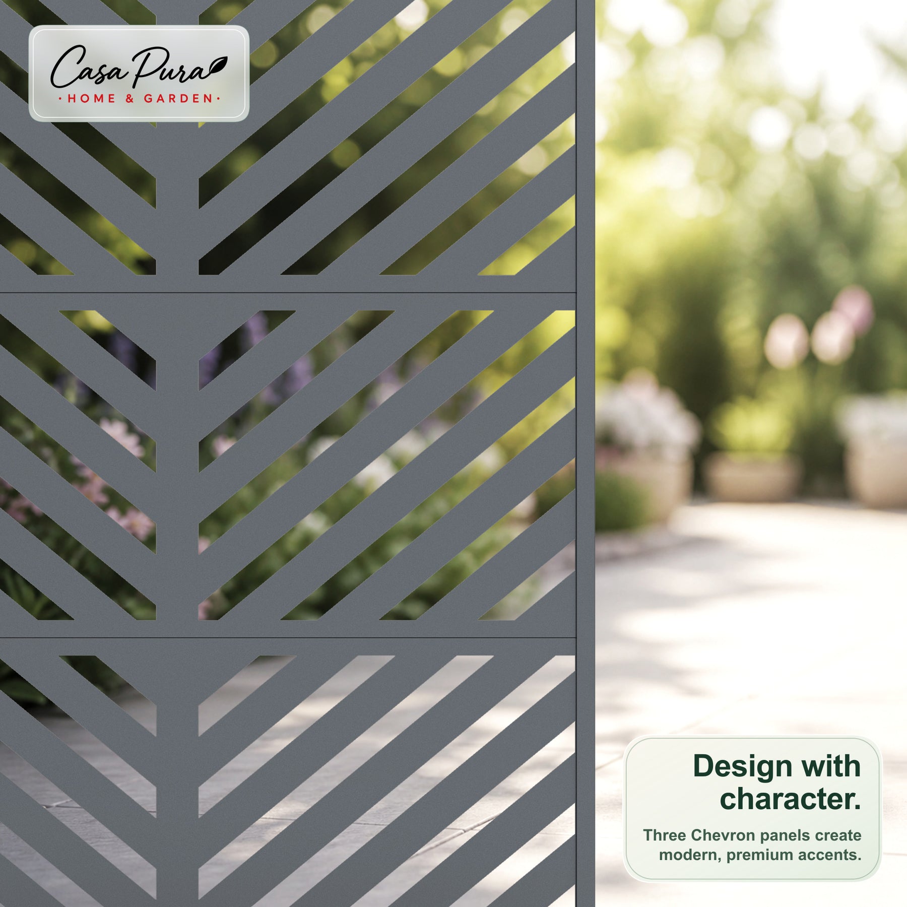 Planter with Trellis | Floris | Mobile Privacy Screen in Galvanised Steel | 119.5 × 40.6 × 185.5 cm