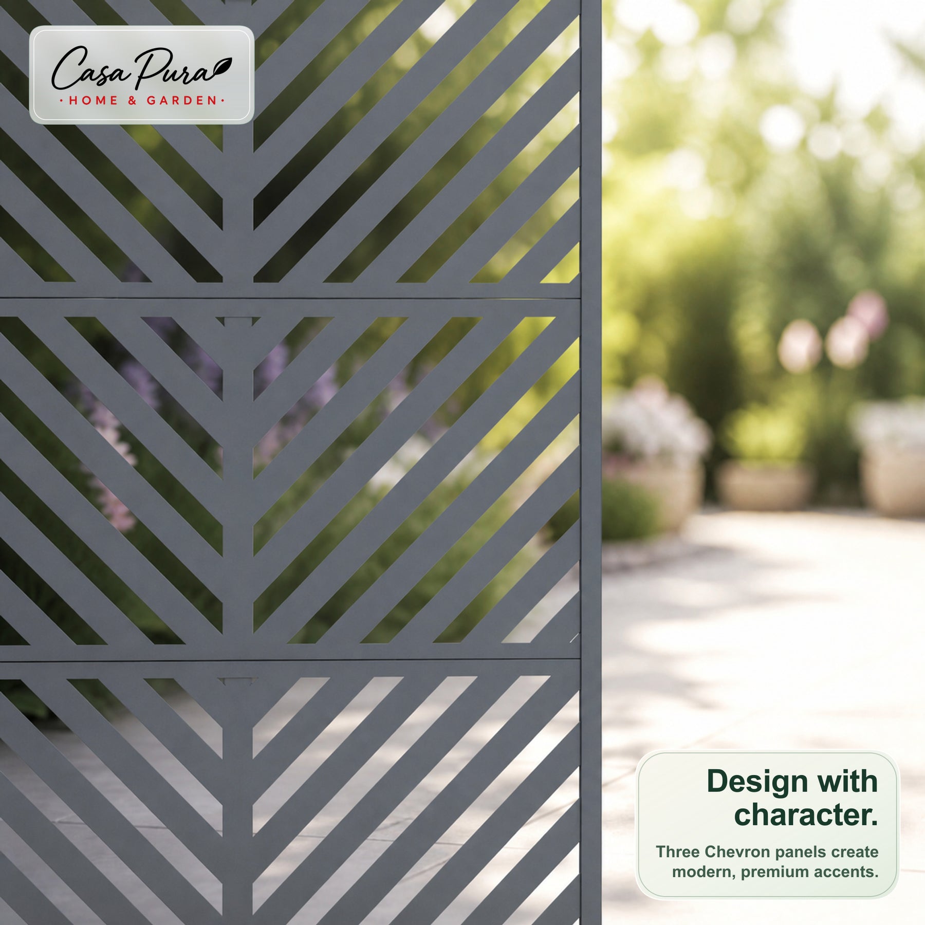 Planter with Trellis | Nora | Mobile Privacy Screen in Galvanised Steel | 107.5 × 40.6 × 185 cm