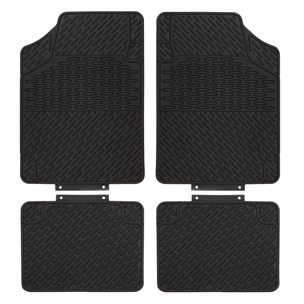 Universal Car Floor Mats Fuji PVC 4 Piece Black