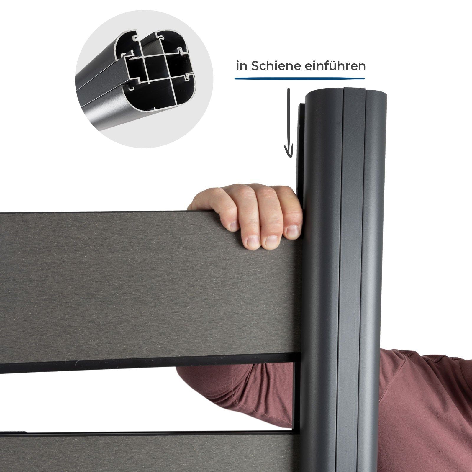 WPC Garden Fence System | Durable Privacy Screen | Grey | 180 x 180 cm ...