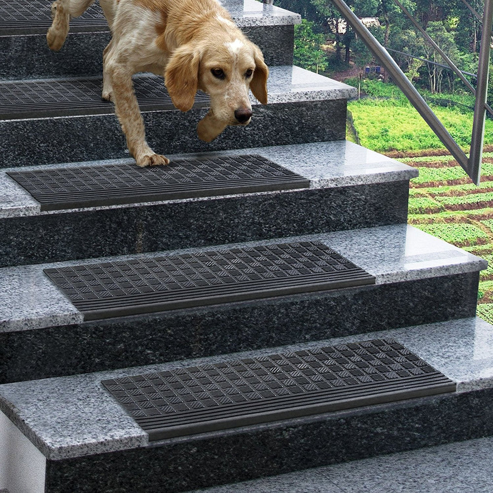 Outdoor Stair Tread Mats | Anti-slip Rubber Step Mat | Diamond | 25 x