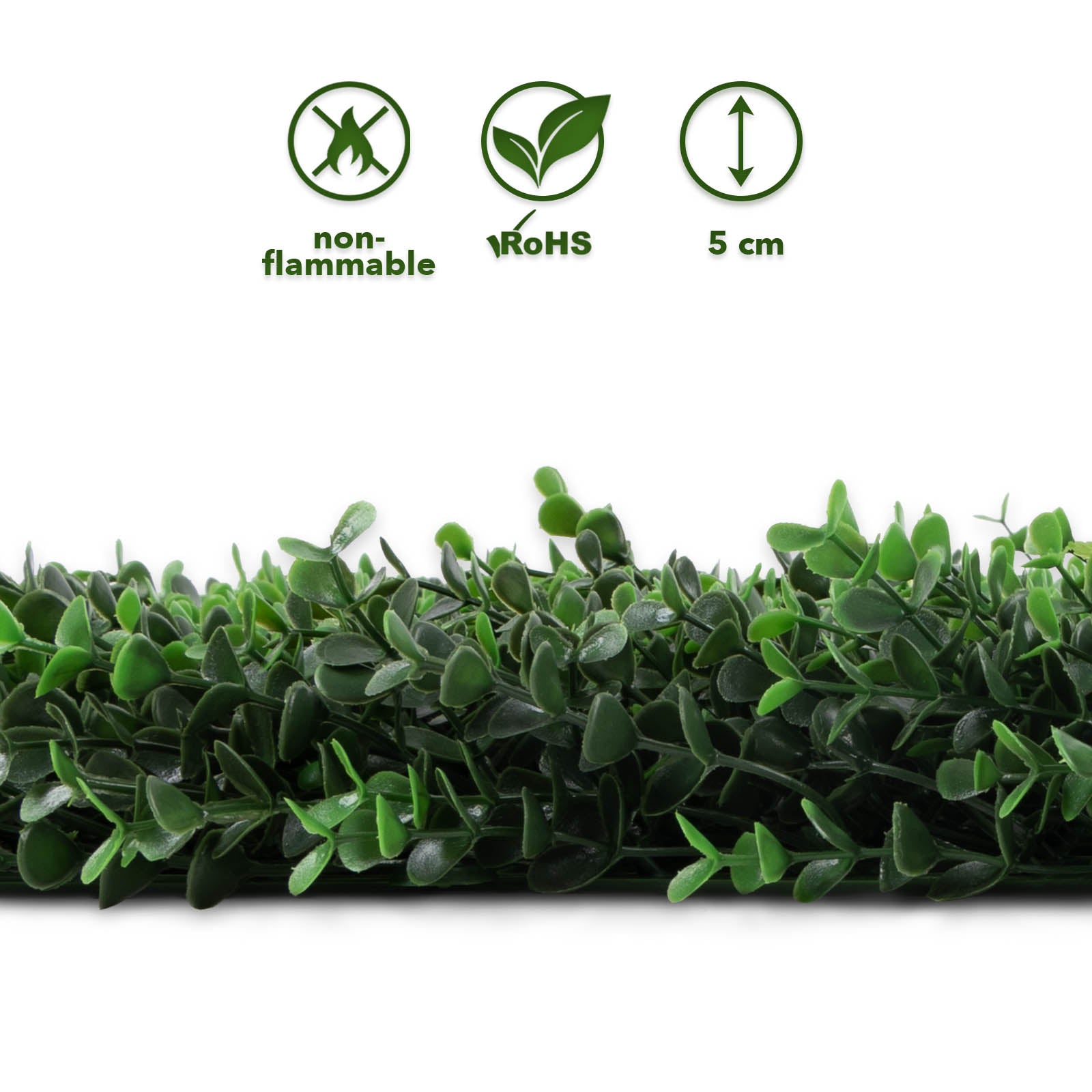 Artificial Plant Tile Buxus Plant Tiles for Wall Mounting 50 x 5