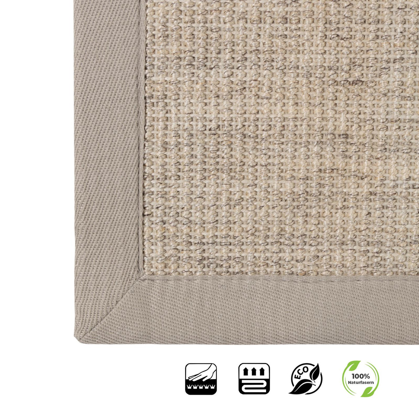 Sisal Rug Latex Backing Real Natural Fibres Wide Border