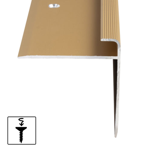 Non slip Stair Profile | Step Edge Cover | Safety | F-Shape | 3 Length