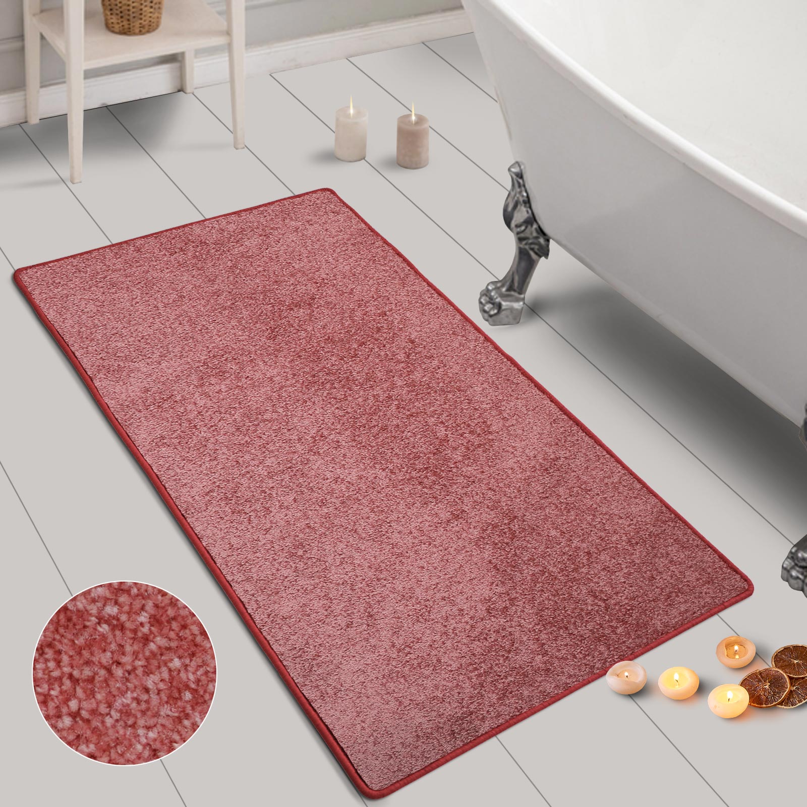 Bath Mat Bathroom Carpet Easy Care Nonslip Customised Sizes Var