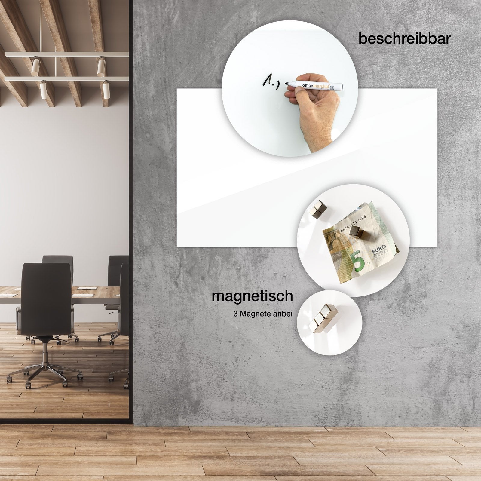 Glass Board Safety Glass Memo Board Frameless For Home and Offic