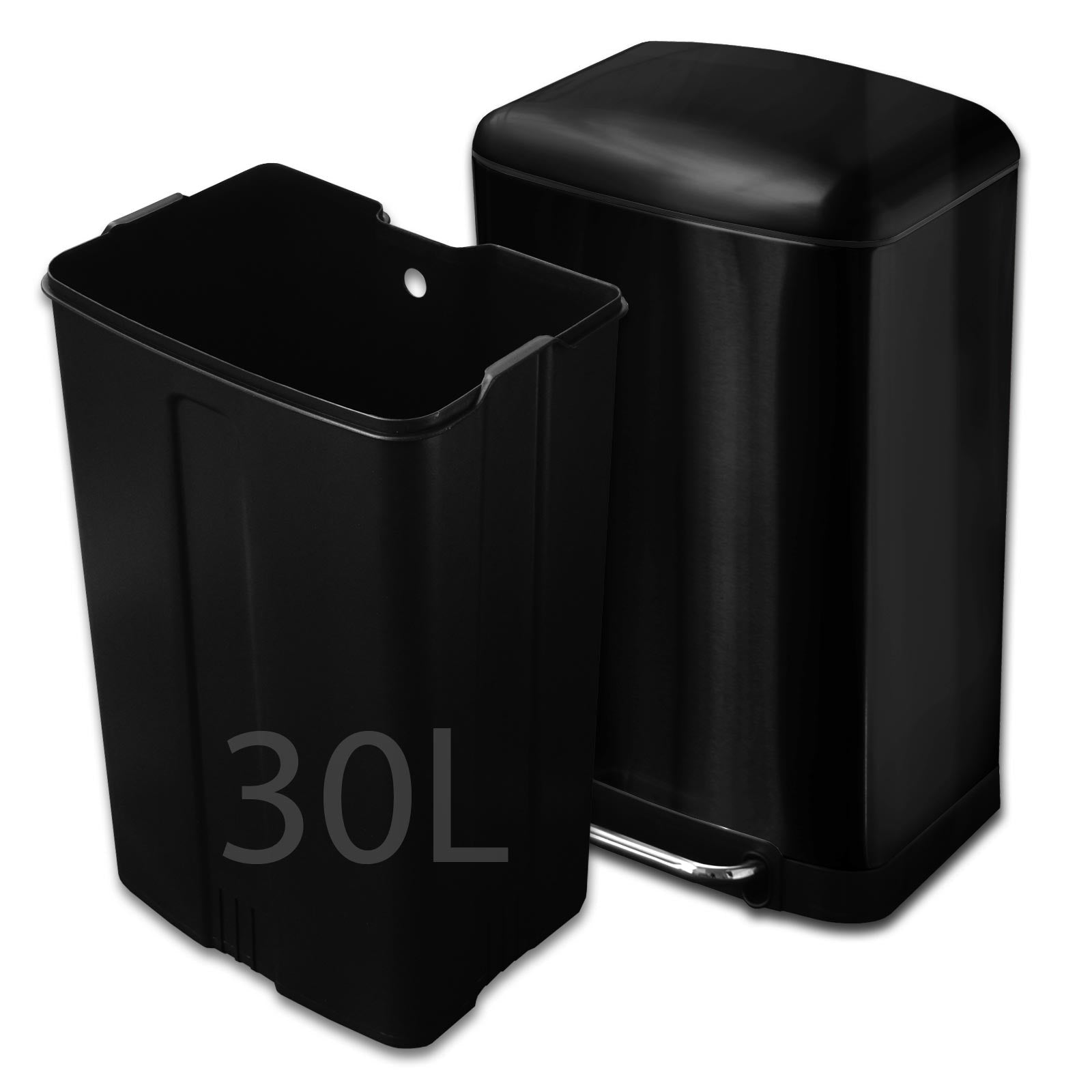 Metal Waste Bin Cubo Stainless Steel Pedal Bin With Softclosing — Floordirekt UK