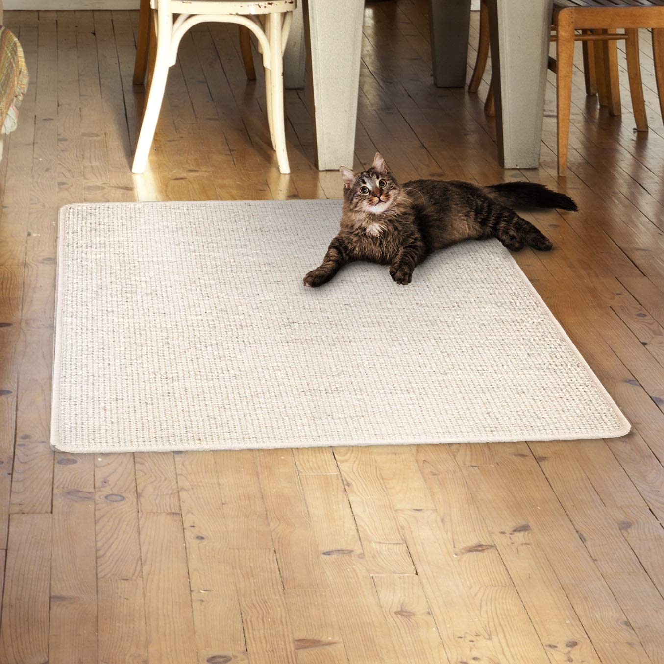 Scratchable Rugs Sisal Scratching Rug | Chained | Non-toxic & Resistant Scratching Mat