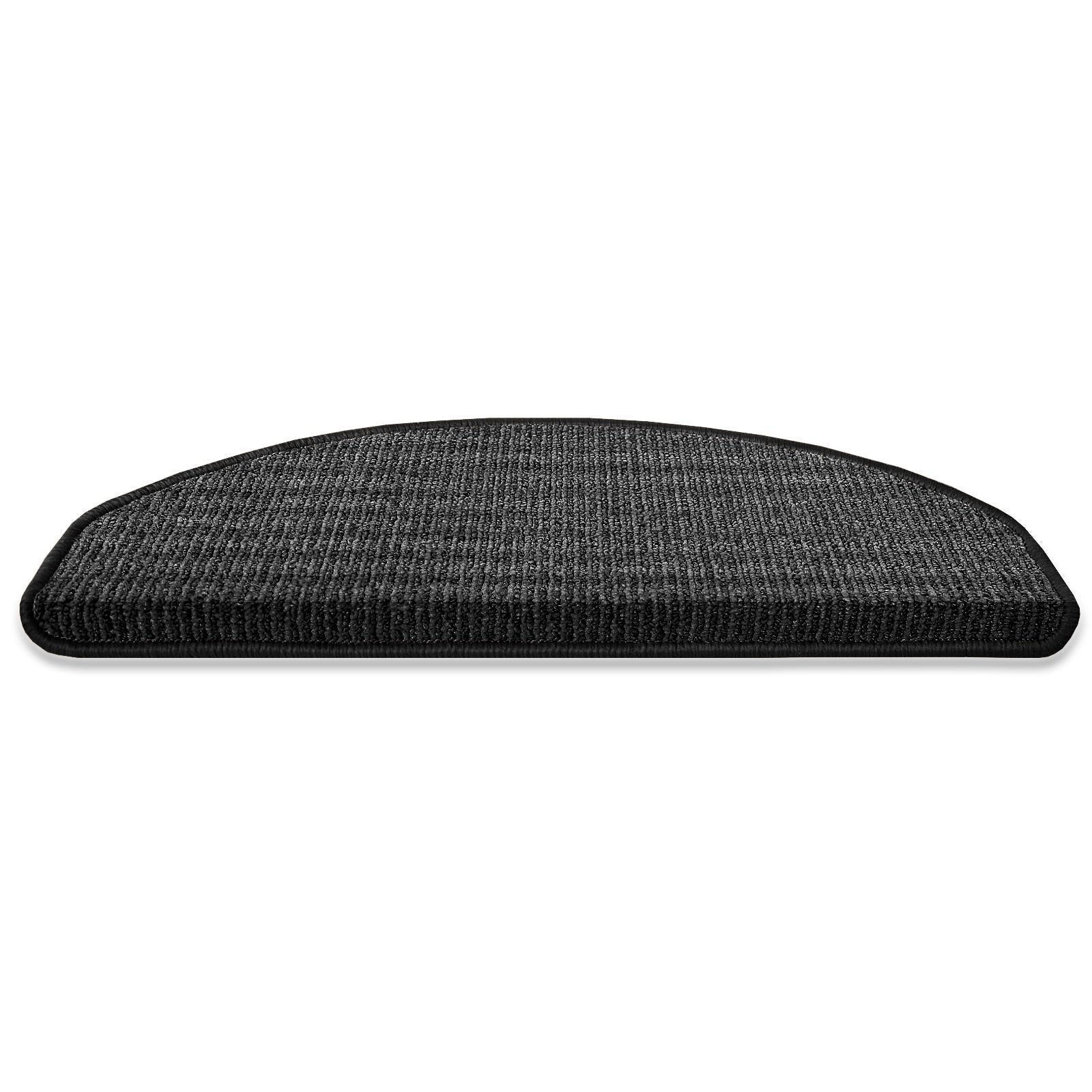 15 Stair Tread Mats - Self-Adhesive, Semicircular, 65 X 23 Cm, Anthracite Printed, Indoor Stair Protection-420023